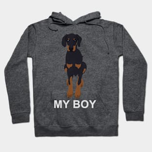 Dobermann Puppy with Text Hoodie